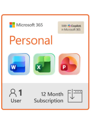 Microsoft 365 Personal – 1 User | 12-Month Subscription | Windows, Mac, iOS & Android | Digital Activation