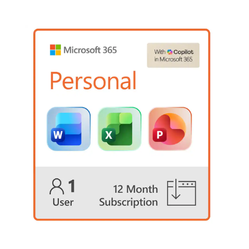 Microsoft 365 Personal – 1 User | 12-Month Subscription | Windows, Mac, iOS & Android | Digital Activation